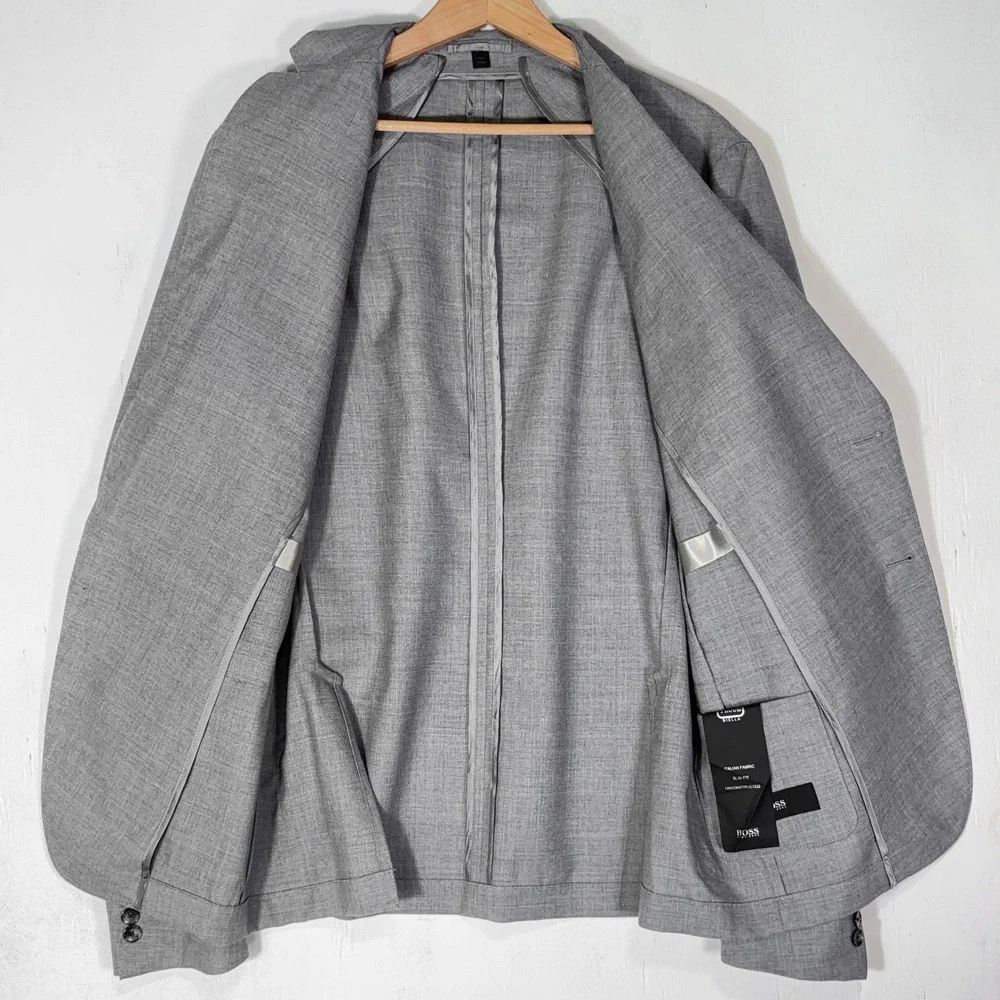Hugo Boss Tesse Biella Italy Dual Vent Unconstructed Blazer Jacket Mens 46R